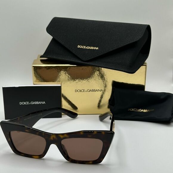 DOLCE&GABBANA Sunglasses DG4435 502/73 Cat Eye Havana Women NEW